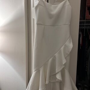 Hello Molly White Trumpet Dress